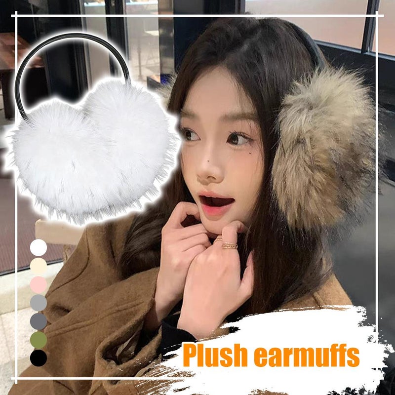 Women Winter Ear Muffs, Vintage Faux Fur Earmuffs, Fluffy Faux Fur EarMuffs Ear Warmers for Women Girls (Black) - Image 4